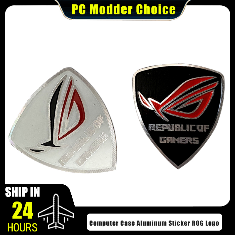 Pc Gaming Lounge - Stiker komputer aluminium Logo ROG Gamer,
