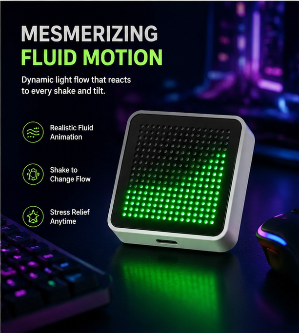 Pc Gaming Liquid - Ornamen Meja dengan Simulasi Aliran Air