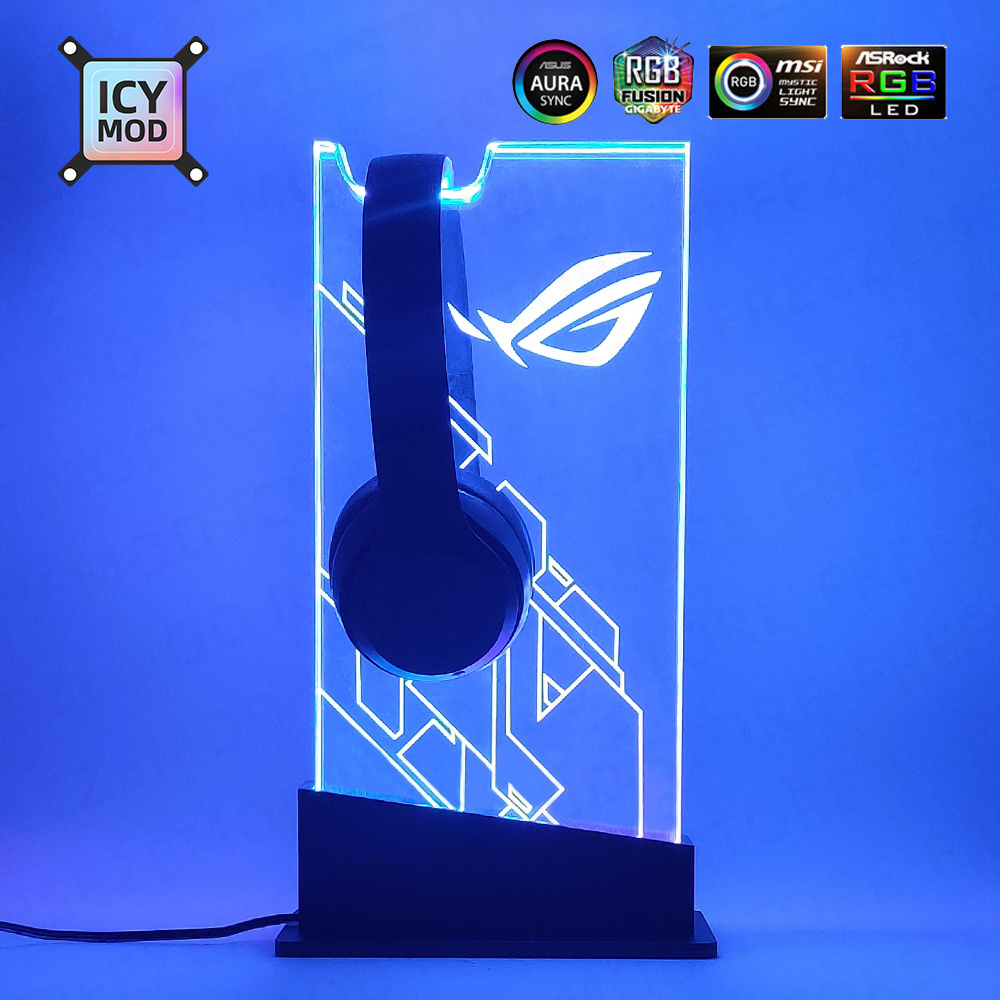 Pc Gaming Fullset - Chassis RGB Headset pemegang ARGB transparan