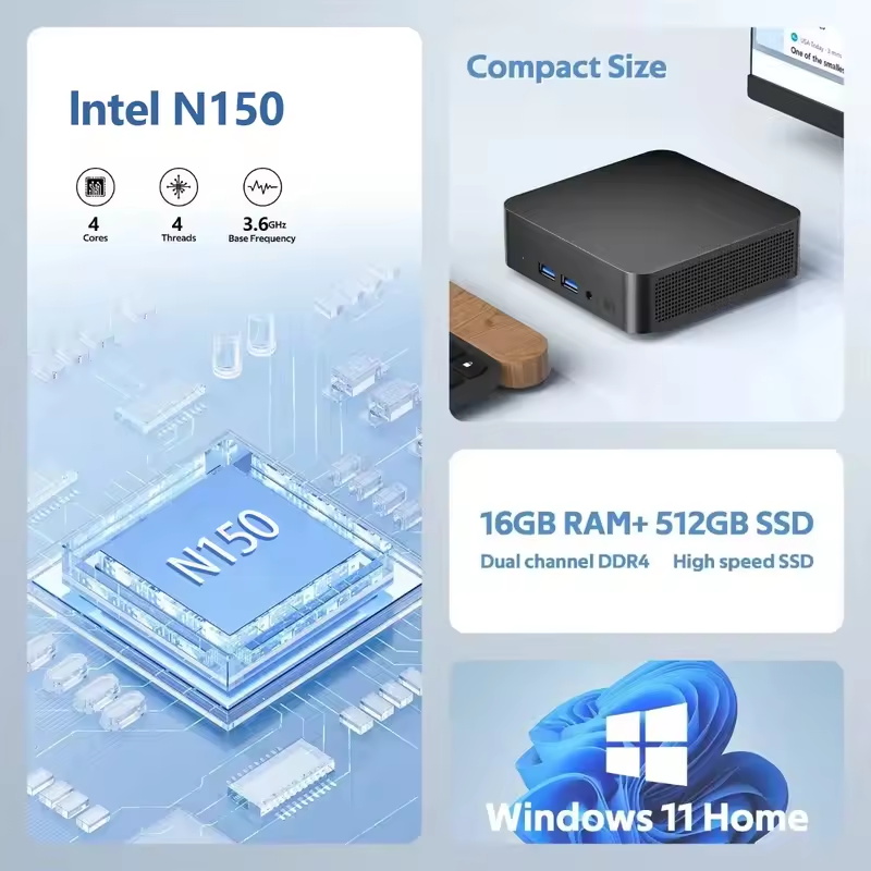 2026 Intel N150 Mini PC Komput - Pc Gaming Intel ulasan dan harga